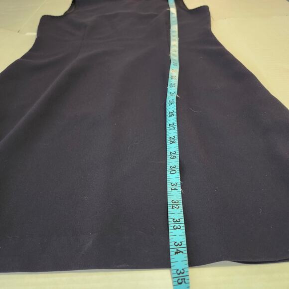 Theory Women's Sleeveless Lined Sheath Dress Navy Edge Trim Size 6 Knee Length - Picture 15 of 15